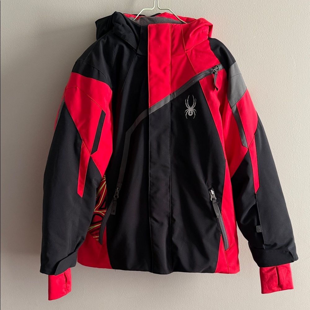 Spyder Kids Puffer Jacket in Red and Black